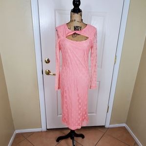 BB DAKOTA BY STEVE MADDEN Long Sleeve Cotton Blend Lace Dress